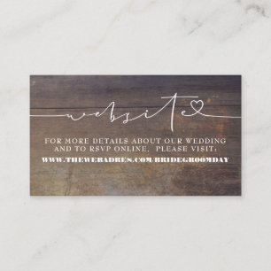 Carte D'accompagnement Site Web Rustic Wood Mariage