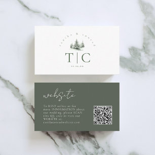 Carte D'accompagnement Site web rustique de mariage hivernal QR Code Gree