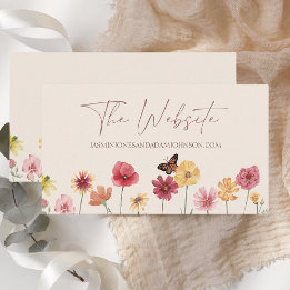 Carte D'accompagnement Site Web simple Fleur sauvage Floral Mariage