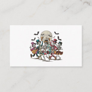 Carte D'accompagnement Skeletons et fantômes dansant sous une pleine lune