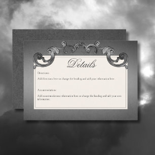 Carte D'accompagnement Skeletons sombres gothiques & Détails du coeur Ros