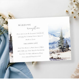 Carte D'accompagnement Ski de montagne de neige accueil de mariage