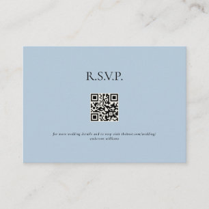 Carte D'accompagnement Sky Blue Contemporary QR Code Mariage RSVP II
