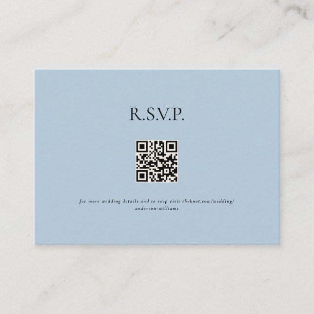 Carte D'accompagnement Sky Blue Contemporary QR Code Mariage RSVP II (Devant)