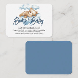 Carte D'accompagnement Sleepy Teddy Bear Nuages Livres Pour Baby shower