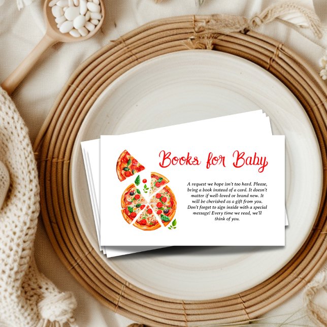 Carte D'accompagnement Slice Pizza Livres pour Baby shower partie (Créateur téléchargé)