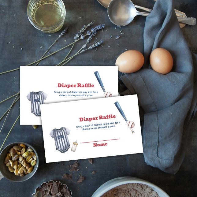 Carte D'accompagnement Slugger Baseball Shirt Diaper Raffle Baby Shower  (Slugger Baseball Shirt Diaper Raffle Baby Shower Enclosure Card)