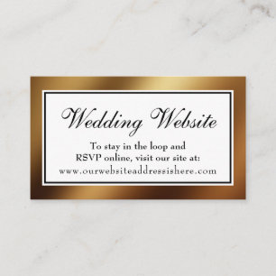 Carte D'accompagnement Smooth Gold Glam Mariage Site Web Insérer une cart