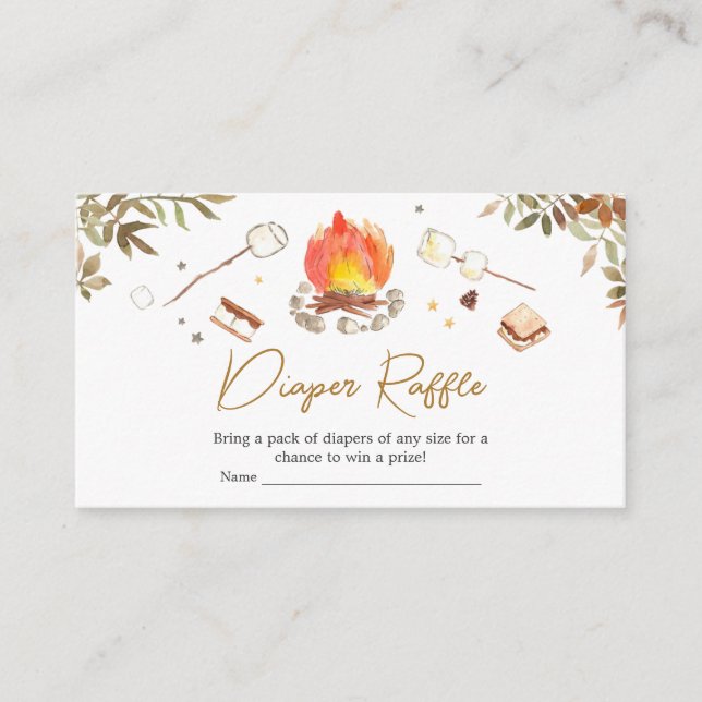 Carte D'accompagnement S'more Baby shower de feu de camp Déchets Raffle (Devant)