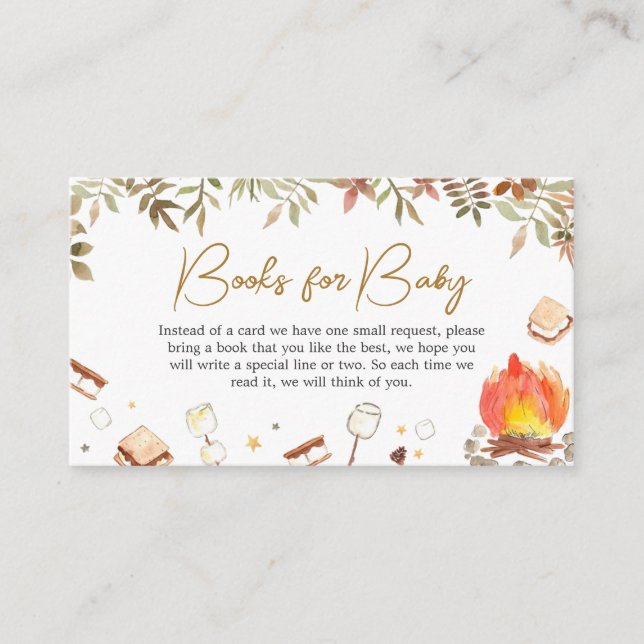 Carte D'accompagnement S'more Campfire Baby showers Livres pour bébé (Devant)