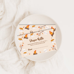 Carte D'accompagnement S'more Love Rustic Fall Diaper Baby shower Raffle