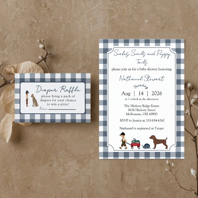 Carte D'accompagnement Snakes, Snails & Puppy Tails -diaper raffle card (Créateur téléchargé)