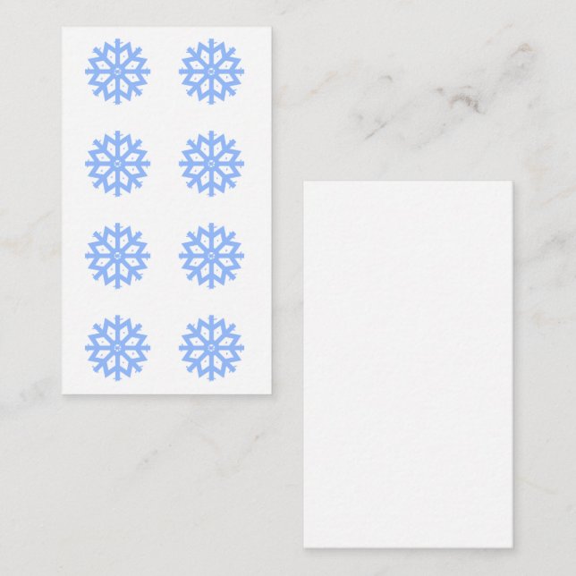 Carte D'accompagnement Snowflake Blue Winter Magie Motif (Devant / Derrière)