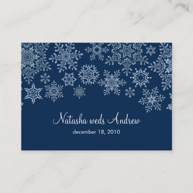 Carte D'accompagnement Snowflakes - hiver Mariage Instructions Enclos (Devant)