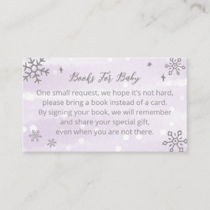 Carte D'accompagnement Snowflakes Lavender Baby shower Livres Pour Bébé
