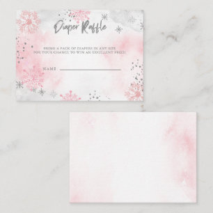 Carte D'accompagnement Snowflakes rose Baby shower Déchets Raffin