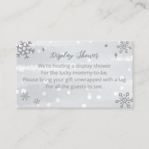 Carte D'accompagnement Snowflakes Silver Grey Baby shower écran douche