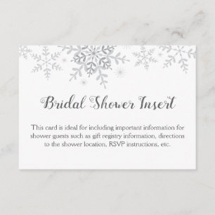 Carte D'accompagnement Snowflakes Winter Wonderland Fête des mariées Inse