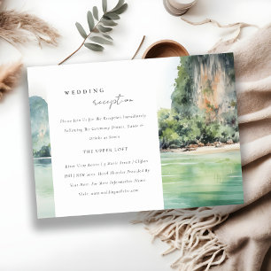 Carte D'accompagnement Soft Coastal Thaïlande Seascape Mariage Réception