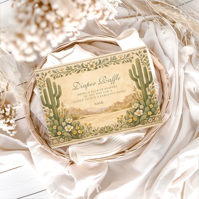 Carte D'accompagnement Soft Desert Wildflowers Diapper Raffle  (Créateur téléchargé)