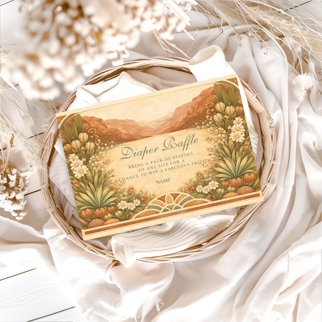 Carte D'accompagnement Soft Desert Wildflowers Diapper Raffle  (Créateur téléchargé)
