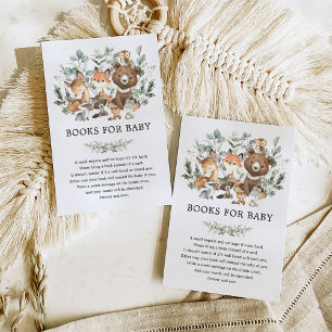 Carte D'accompagnement Soft Sage Green Woodland Animaux Livres pour bébé