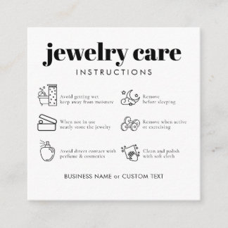 Carte D'accompagnement Soins de Bijoux Minimalistes Modernes Merci Entrep