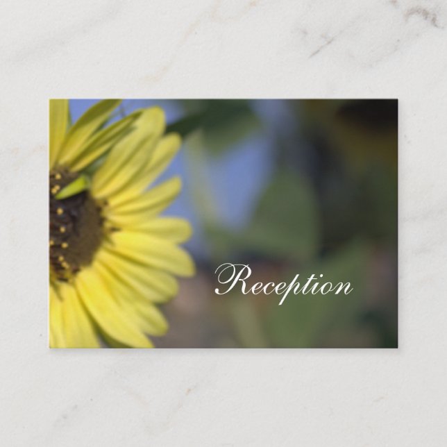 Carte D'accompagnement soleil été jaune, réception de mariage (Devant)