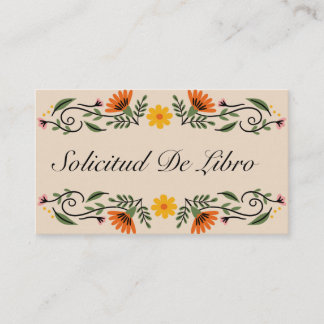 Carte D'accompagnement Sollicitud De Libro Para Bebe, Baby shower Floral