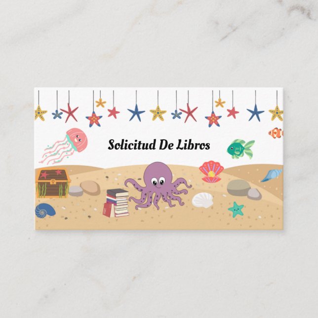 Carte D'accompagnement Sollicitud De Libros Para Bebe, Bajo El Mar (Devant)