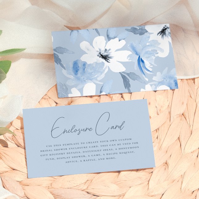 Carte D'accompagnement Something Blue | Réception de mariage moderne flor (Créateur téléchargé)