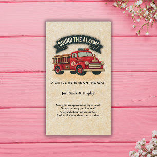 Carte D'accompagnement Sonnez l'alarme! Baby Shower Vintage Camion de pom