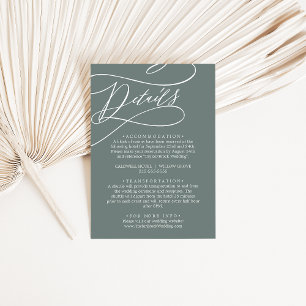 Carte D'accompagnement SOPHIA Elegant Tropical Green Sage Détails du Mari