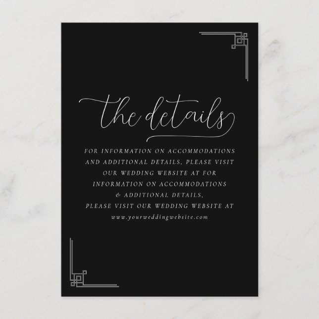 Carte D'accompagnement Sophisticated Black Geometric Calligraphy (Devant)