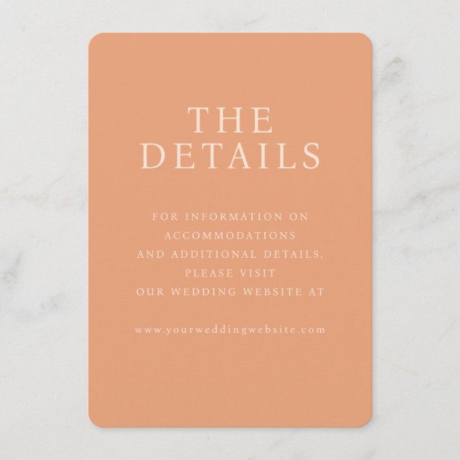 Carte D'accompagnement Sophisticated Peach Minimalist (Devant)