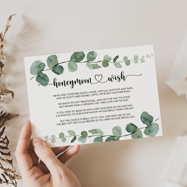 Carte D'accompagnement Souhait de lune de miel au miel d'eucalyptus Green (Créateur téléchargé)