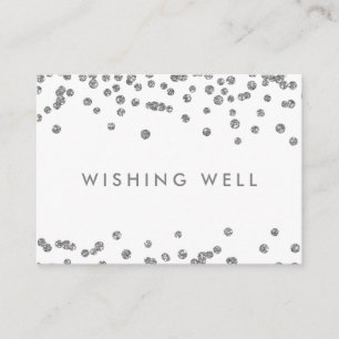 Carte D'accompagnement Souhaitez Bien Argent Faux Parties scintillant Con