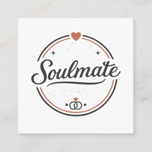 Carte D'accompagnement Soulmate Retro Love Minimal(Light) Couple Matching (Devant)