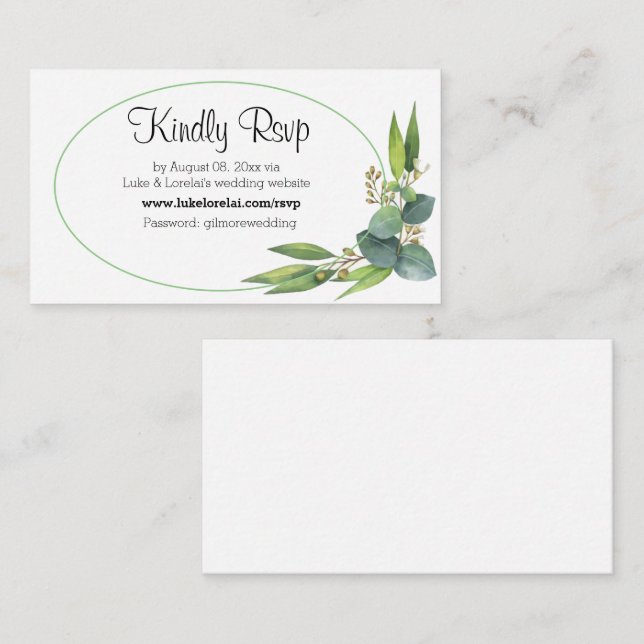 Carte D'accompagnement Souper en ligne Mariage RSVP (Devant / Derrière)