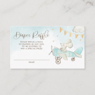 Carte D'accompagnement Souris Pilote avion Baby shower Déchets