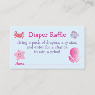 Carte D'accompagnement Sous la mer Baby Girl Douche Déchets Raffle