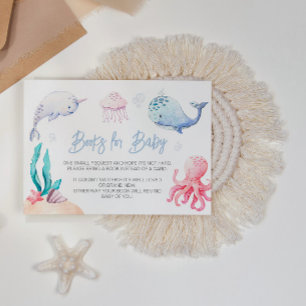 Carte D'accompagnement Sous la mer Baby shower nautique Livres pour bébé