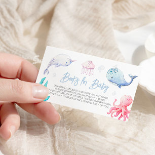 Carte D'accompagnement Sous la mer Baby shower nautique Livres pour bébé