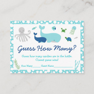 Carte D'accompagnement Sous La Mer Devinez Combien De Jeu