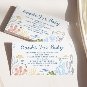 Carte D'accompagnement Sous la mer Livres pour Baby shower bébé