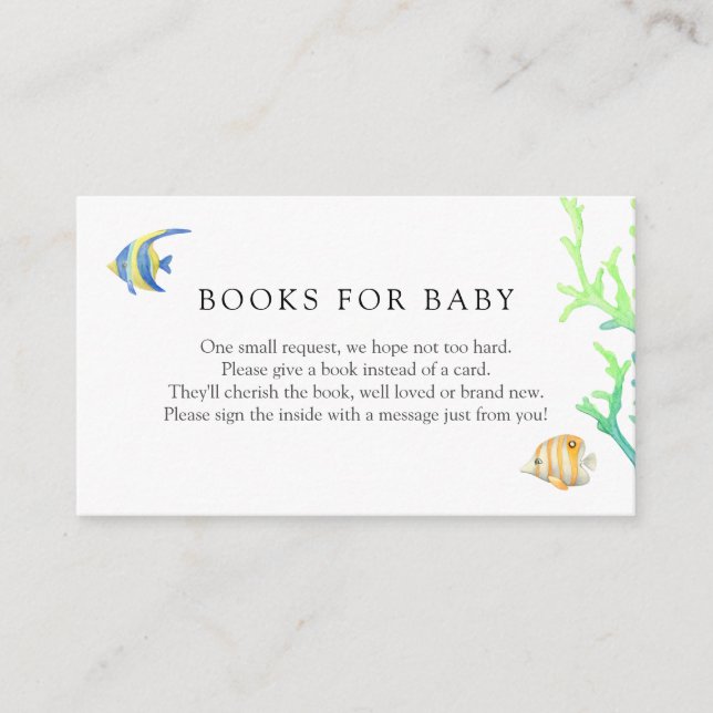 Carte D'accompagnement Sous la mer Ocean Books for Baby Enclume Card (Devant)