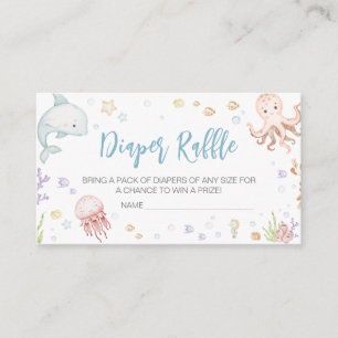Carte D'accompagnement Sous le Baby shower de la mer Déchets Raffle