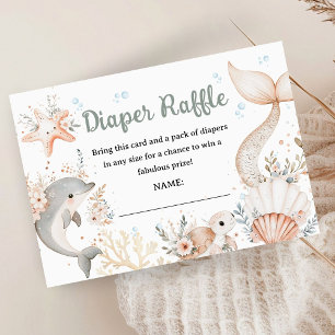 Carte D'accompagnement Sous le Baby shower de la mer Raffle de couches de