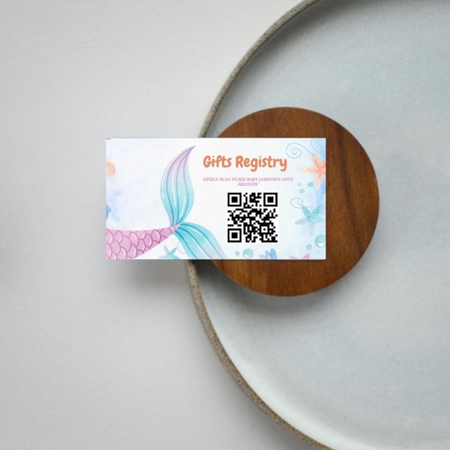Carte D'accompagnement Sous le Baby shower de mer cadeau Code qr du Regis (Créateur téléchargé)