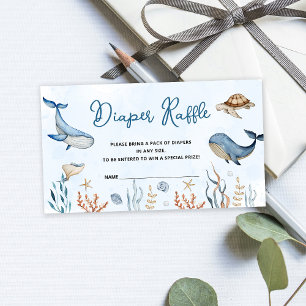 Carte D'accompagnement Sous le Baby shower de mer Déchets Raffle